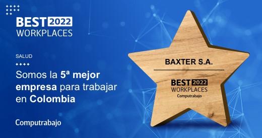 Computrabajo otorga a Baxter reconocimiento como mejor empresa para trabajar del sector salud en Colombia